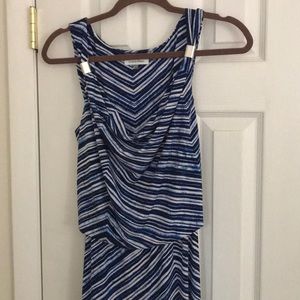 Calvin Klein Blue and White Maxi Dress